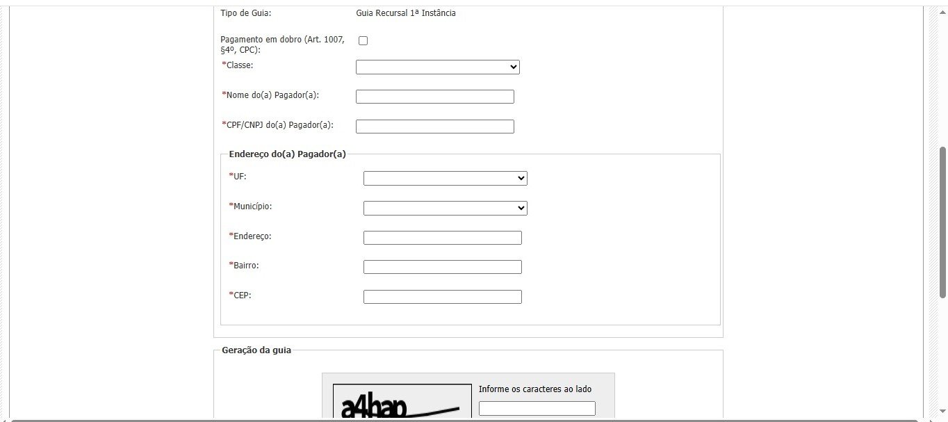 Preenchimento da classe Apelação Cível e interposição eletrônica no TJMG