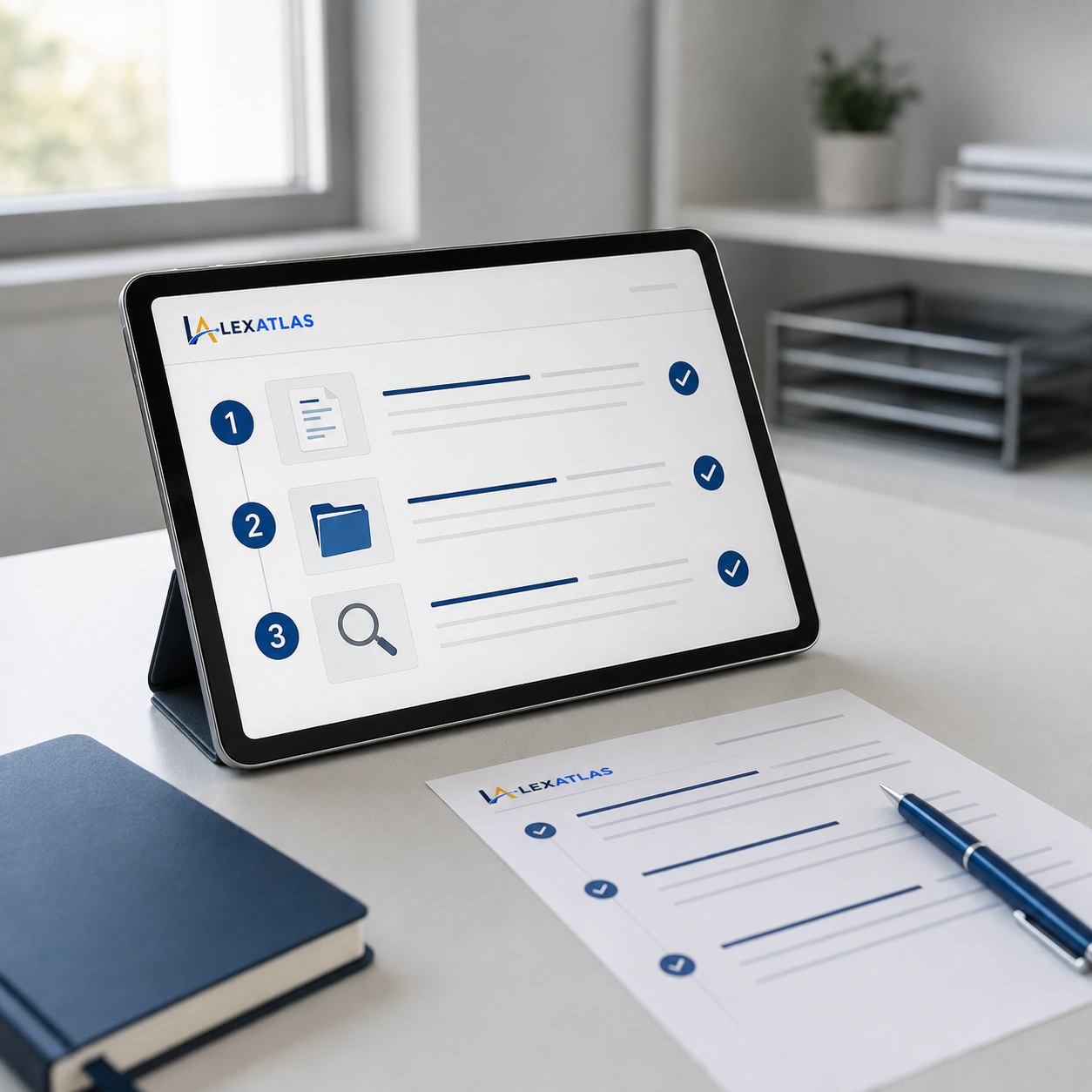 Tutorial prático LexAtlas apresentado em etapas para facilitar a conferência de guias judiciais
