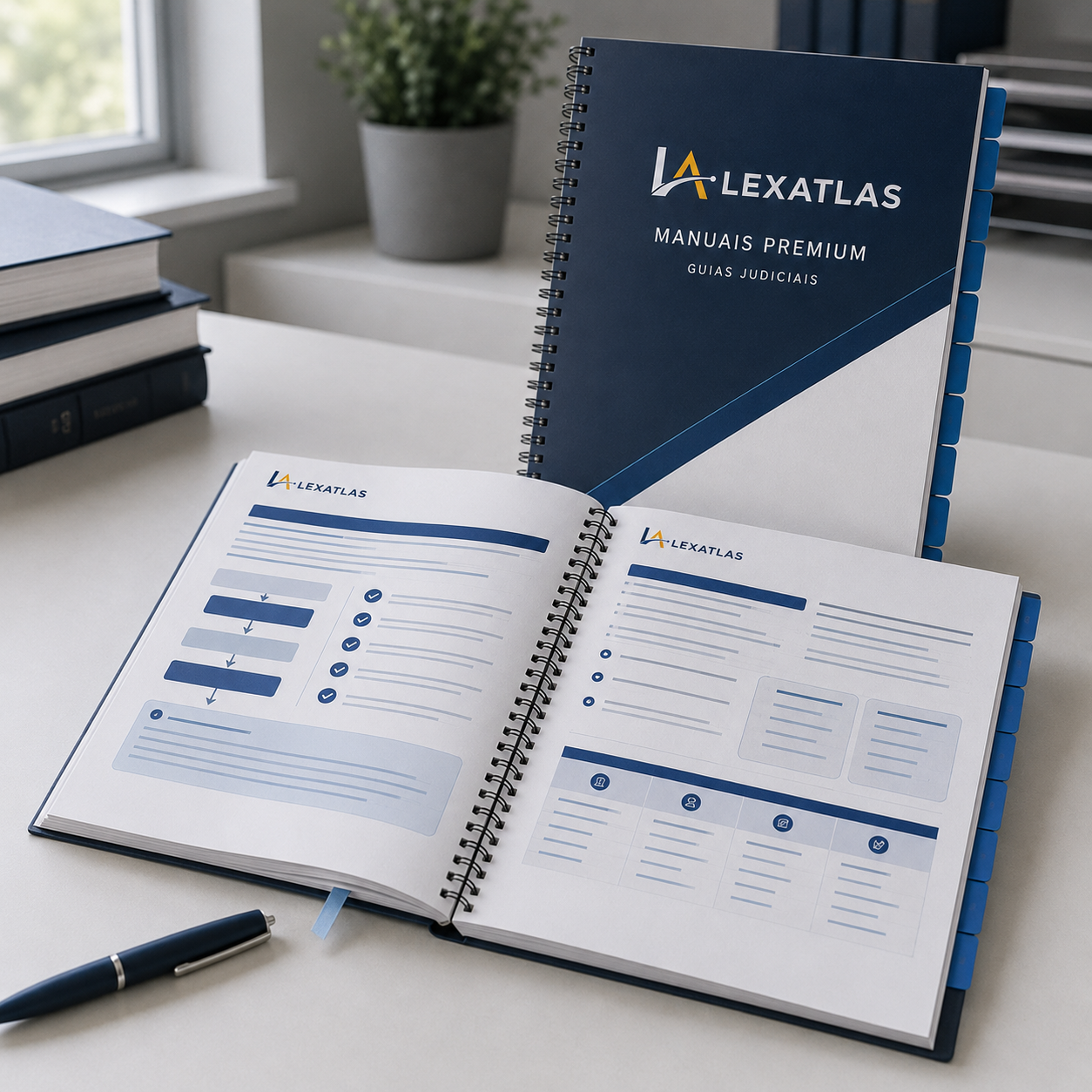 Manual Premium LexAtlas aberto com fluxos, checklists e conteúdo aprofundado sobre guias judiciais